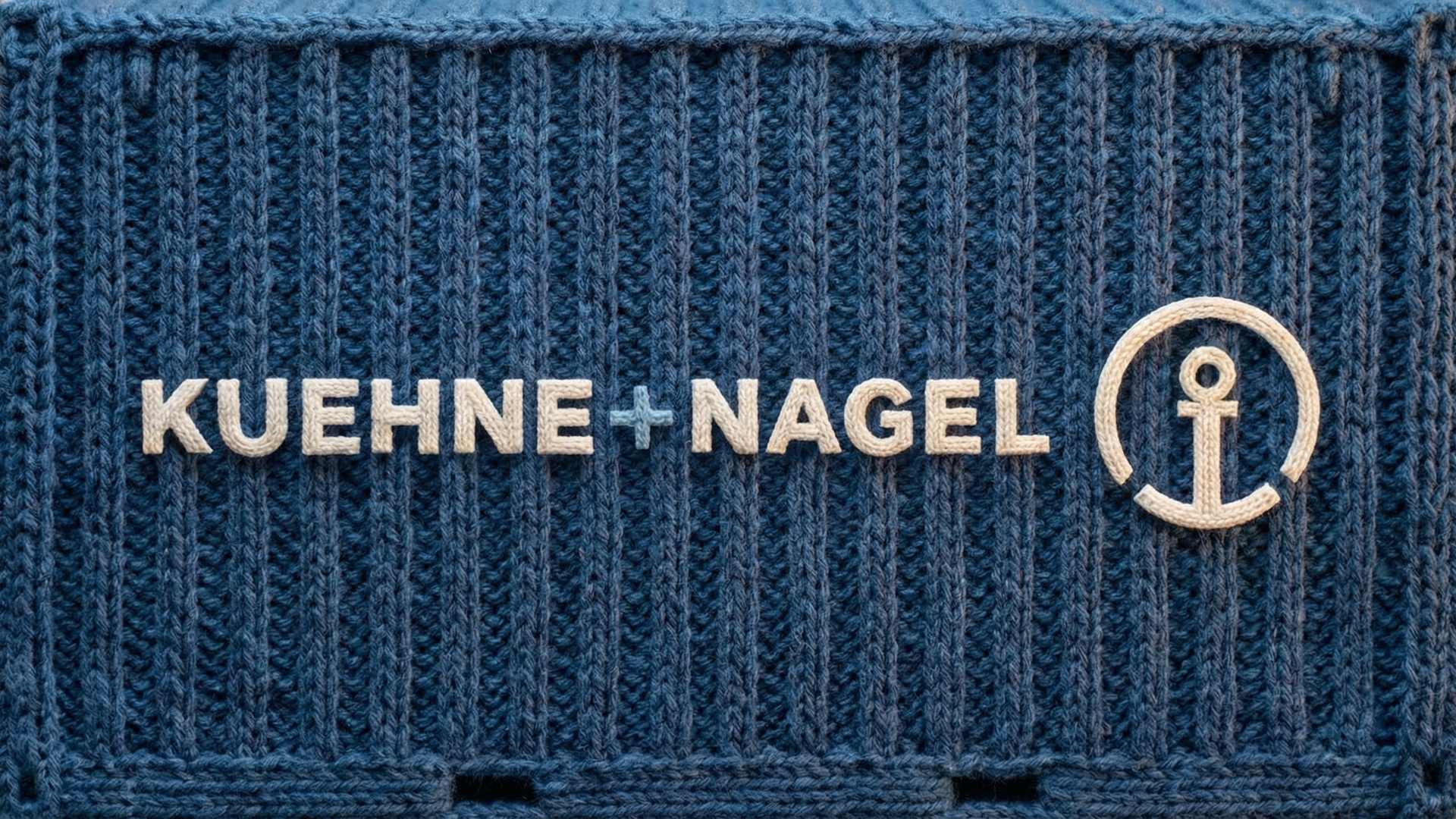 Kuehne + Nagel — knitted container with the Kuehne + Nagel logo